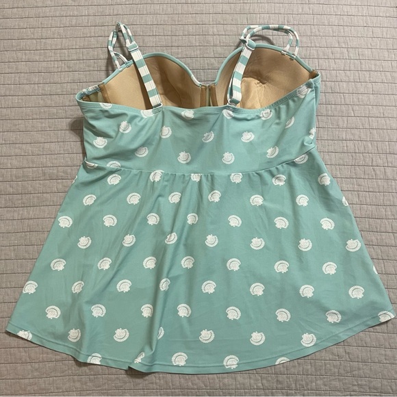 Swim by Cacique Seashell High Low Tankini  Lightly Lined Bandeau 40D - Picture 9 of 9